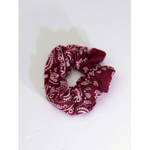 Σούρα λαστιχάκι μαλλιών λαχούρι μπορντώ άσπρο Σούρα λαστιχάκι μαλλιών λαχούρι μπορντώ άσπρο