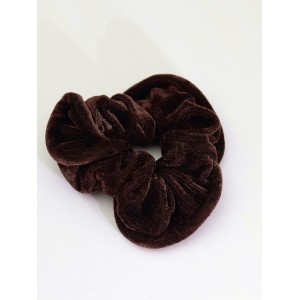 Σούρα λαστιχάκι μαλλιών βελούδο καφέ