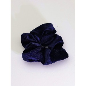 Σούρα λαστιχάκι μαλλιών βελούδο σατέν μπλε σκούρο