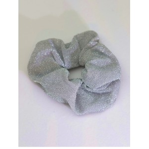 Σούρα λαστιχάκι μαλλιών γκλιτερ ασημι